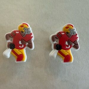 NEW- NFL- KC Chief- Football Player Croc Charms Set- Rare